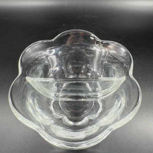 VTG Duncan Miller Glass Co Clear Divided Dish Bowl Footed Vintage Glass Decor - Picture 14 of 15